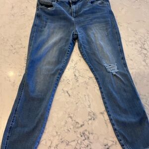 Kut from the Kloth Distressed Blue Straight Leg Jeans